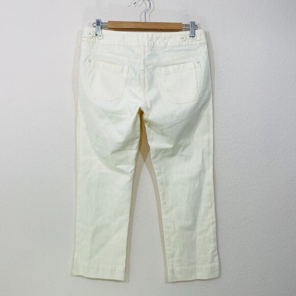 Daughters of the Liberation Anthropologie Size 6 Ivory Cropped Jeans - Picture 2 of 9
